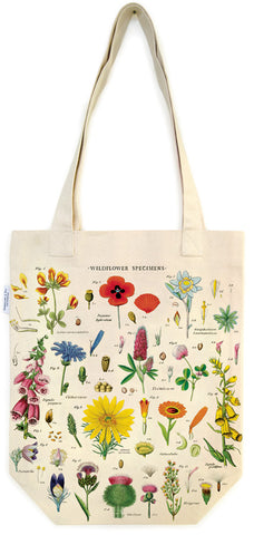 Cavallini Wildflowers Canvas Tote Bag