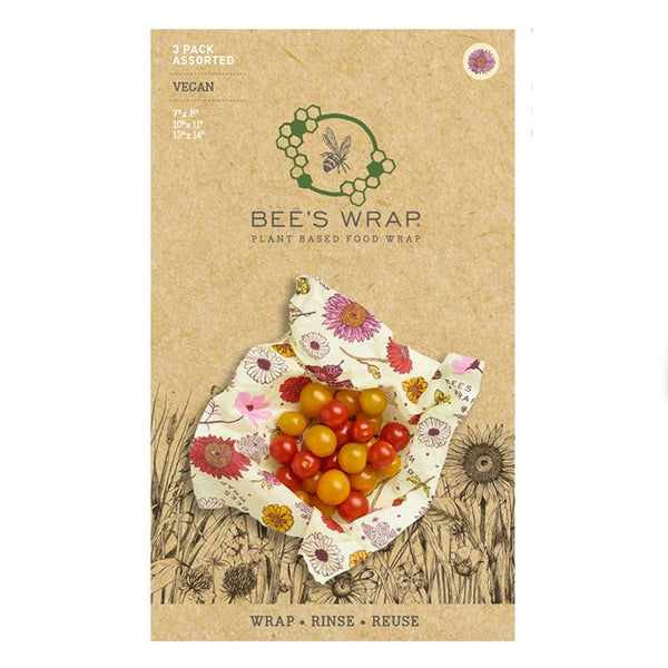 Bee's Wrap - Plant Based - 3 Pack Food Wraps - Meadow Magic Print