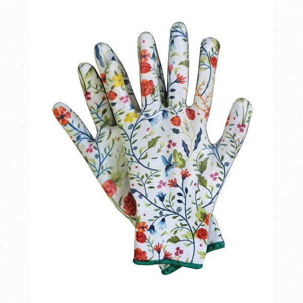 Floral Nitrile Weeding Gloves