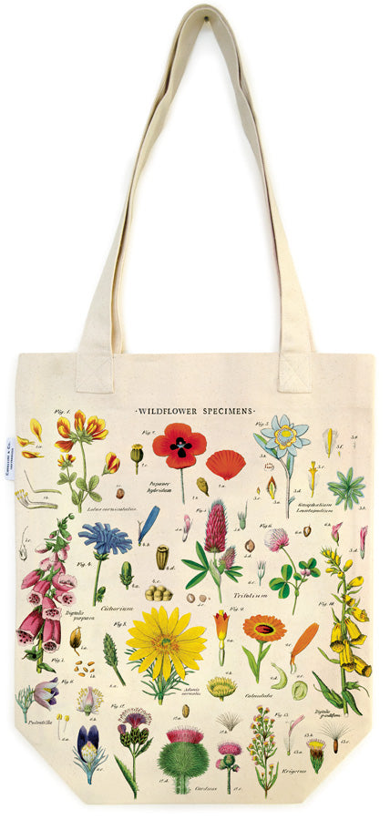 Cavallini Wildflowers Canvas Tote Bag