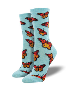 Social Butterfly Socks - MED - Blue Heather