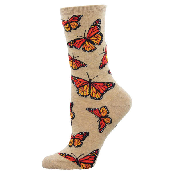 Butterfly Socks - MED - Hemp Heather