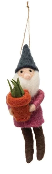 Wool Felt Gardening Gnome Ornaments