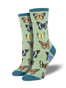 Butterflies Socks - MED - Green